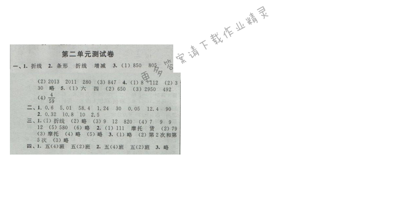 2017年新编金3练五年级数学下册江苏版 第二单元测试卷