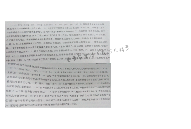 苏教版七年级语文社戏伴你学答案