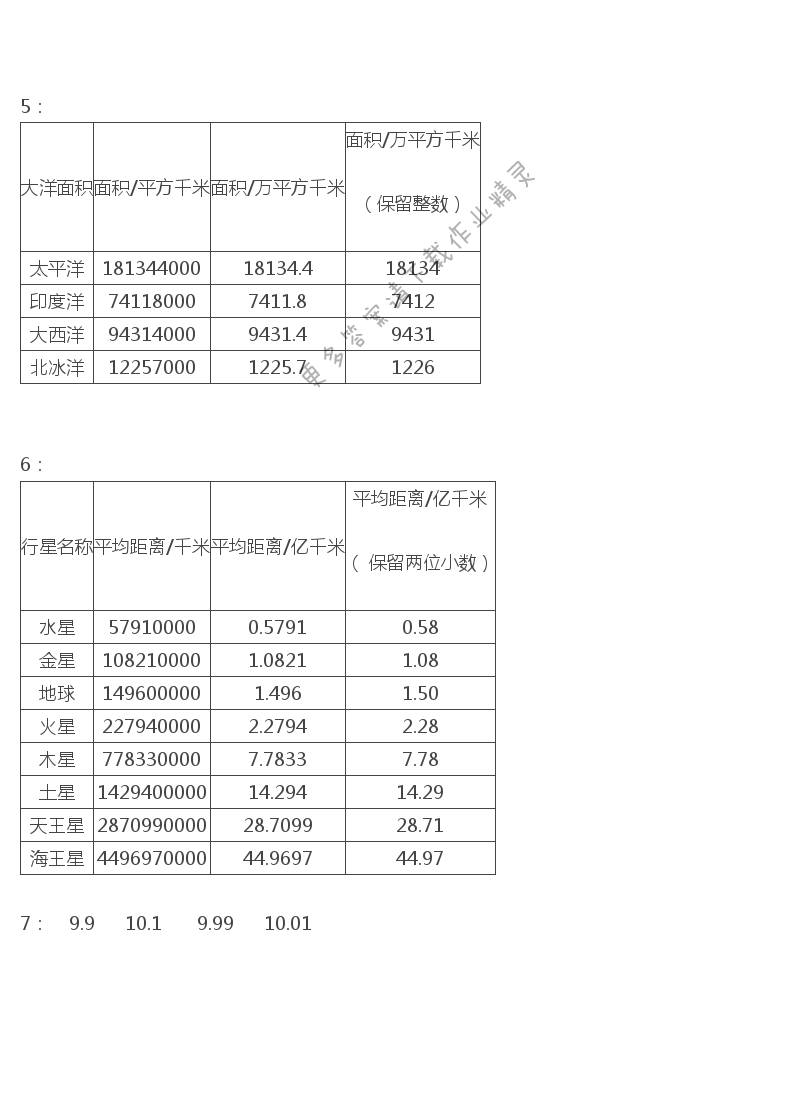 五年级上册数学补充习题第31页答案