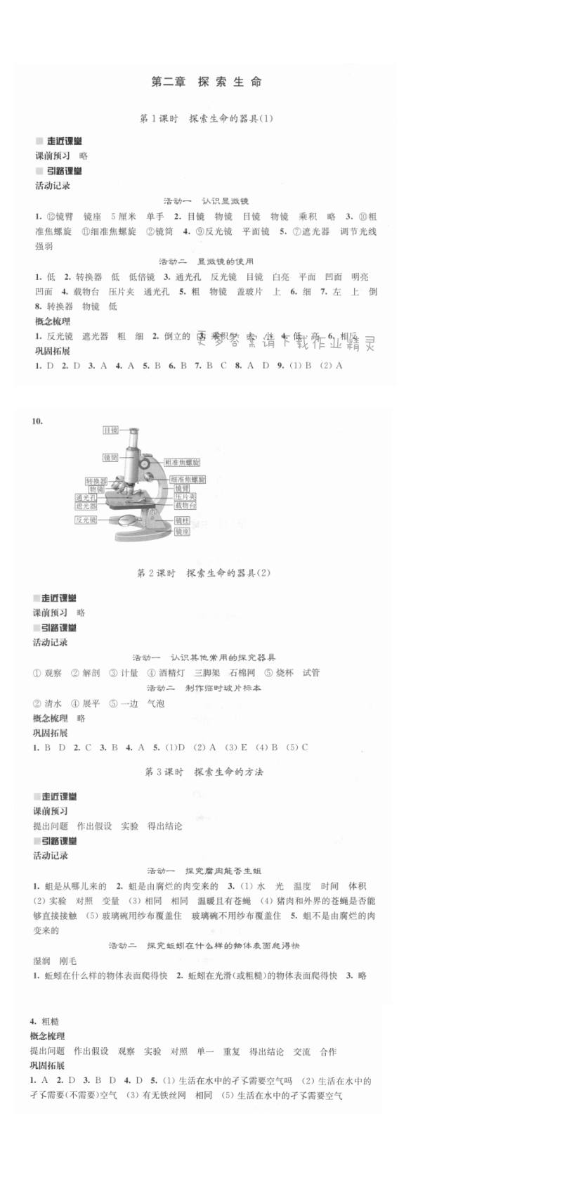 第二章探索生命 - 伴你学七年级生物上册（苏教版）第二章探索生命