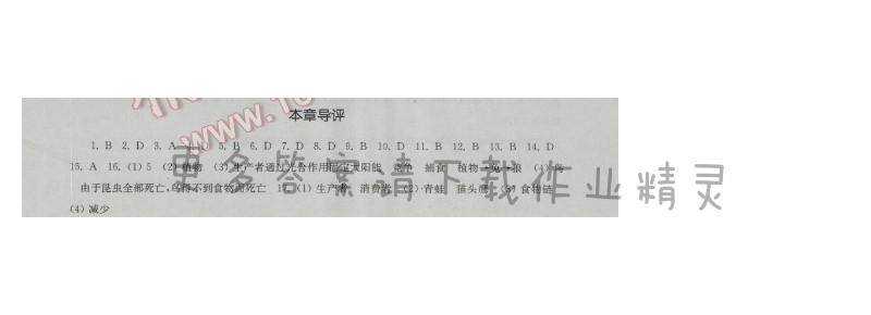 伴你学七年级生物上册（苏科版）第6章本章导评