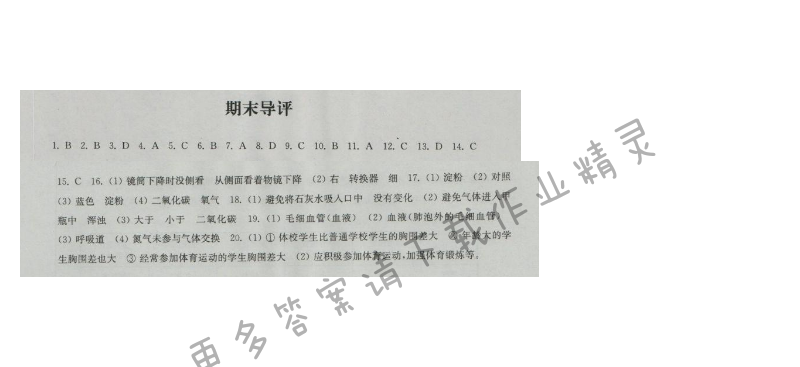 伴你学七年级生物上册（苏科版）期末导评