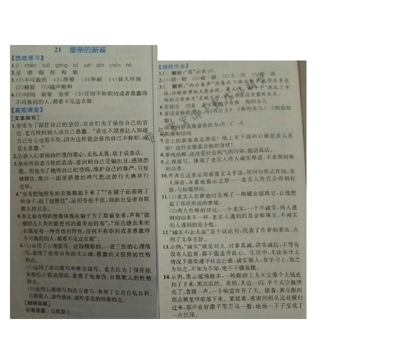 金学典同步解析与测评七年级语文上册（人教版）21.皇帝的新装