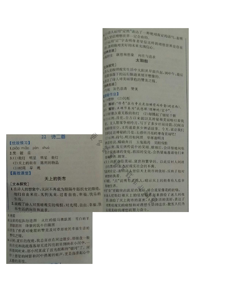 金学典同步解析与测评七年级语文上册（人教版）22.诗二首