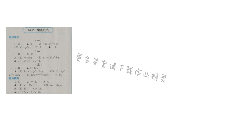 金学典同步解析与测评八年级数学上册（人教版）14.2乘法公式