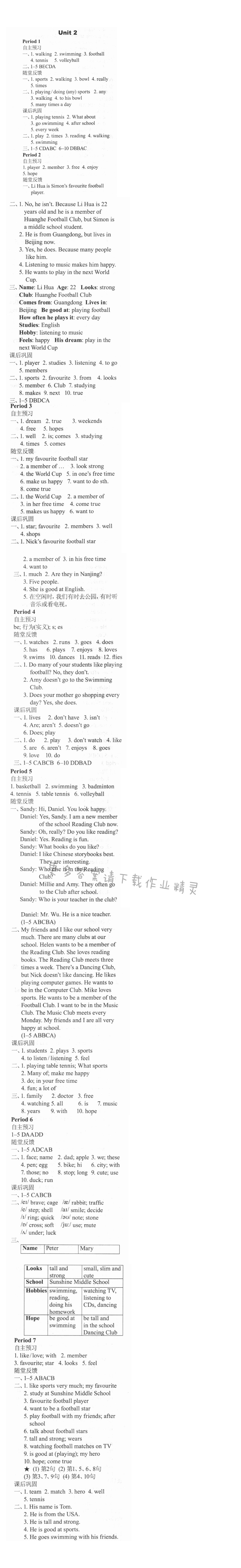  Unit2 Let's play sports! - 同步练习七年级英语上册译林版 Unit2 Let's play sports!