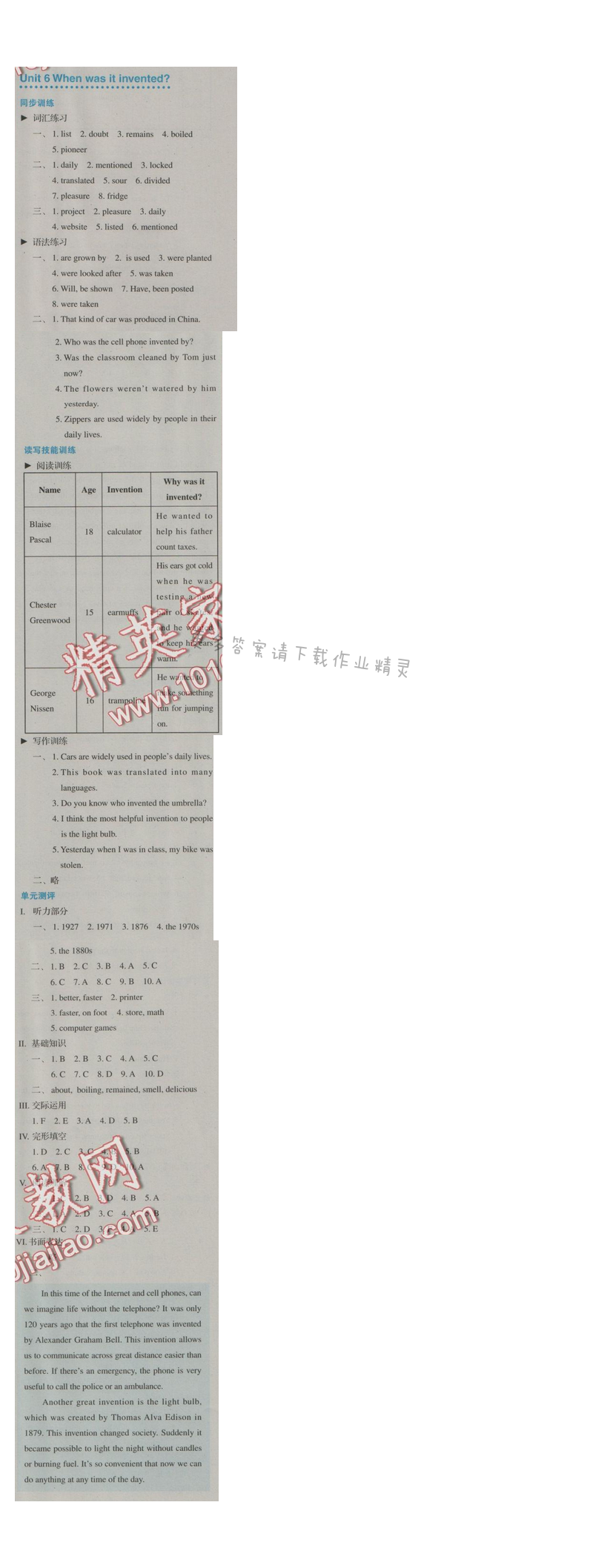 金学典同步解析与测评九年级英语全一册（人教版）Unit 6