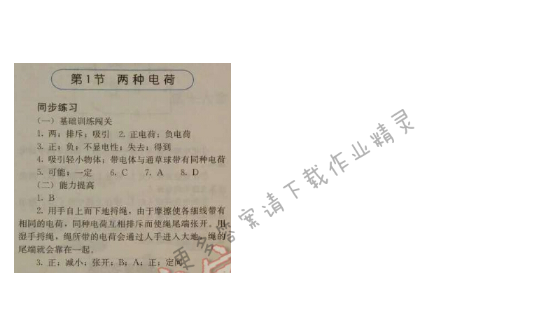 金学典同步解析与测评九年级物理全一册（人教版）第十五章第1节