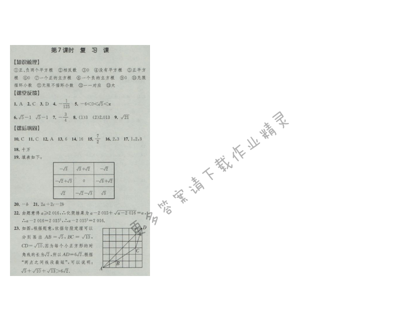 经纶学典新课时作业八年级数学上册江苏版 第7课时 复习课