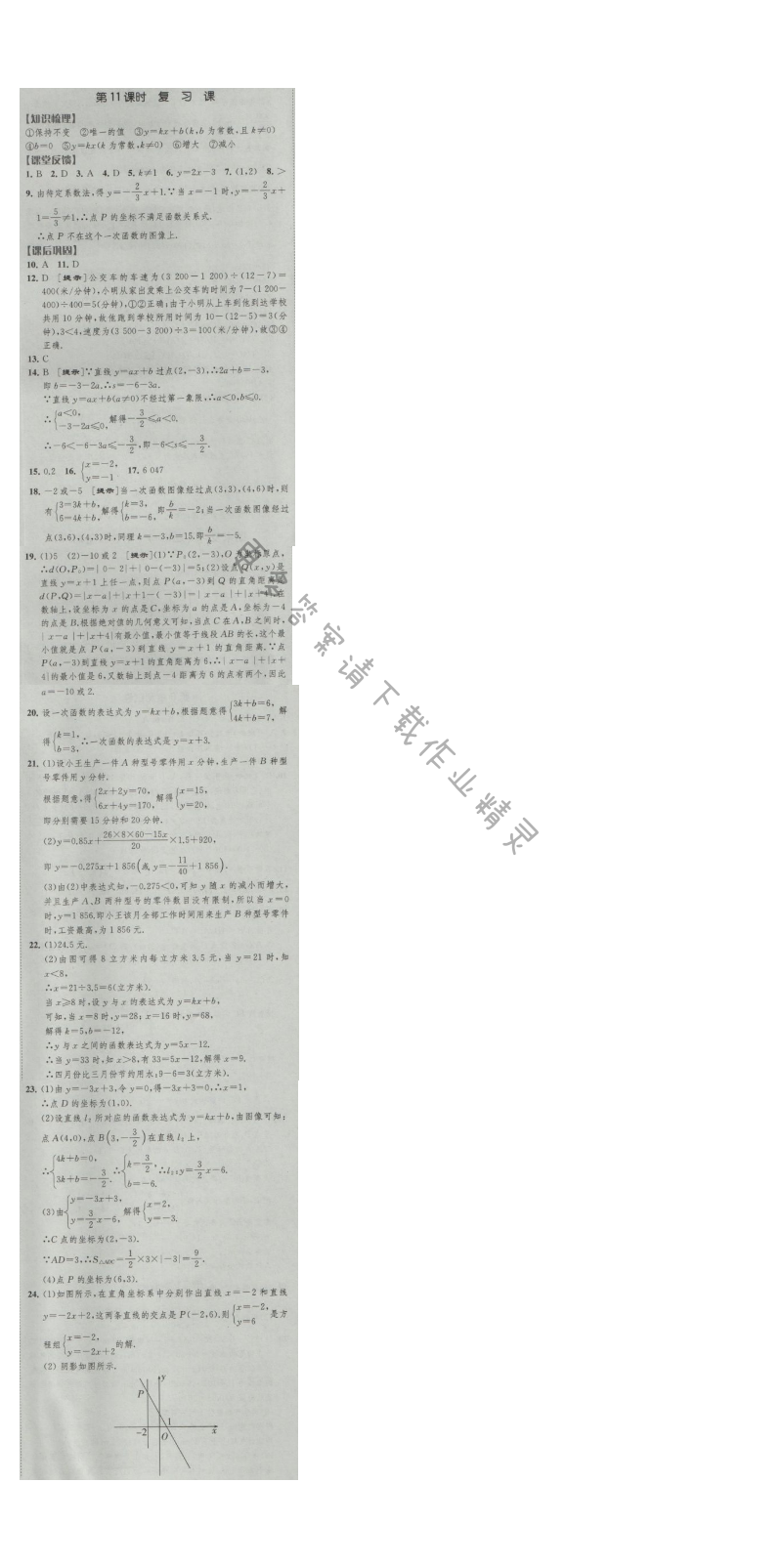 经纶学典新课时作业八年级数学上册江苏版 第11课时 复习课