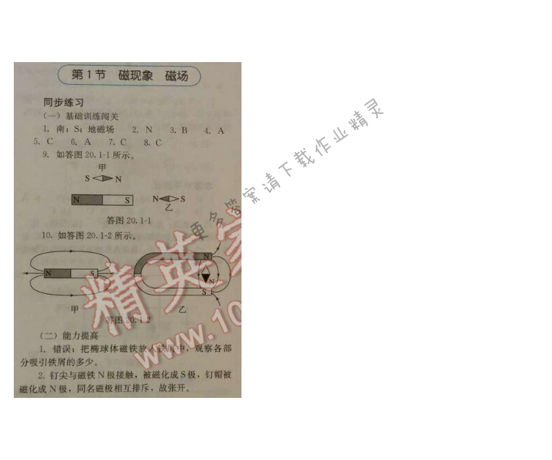 金学典同步解析与测评九年级物理全一册（人教版）第二十章第1节