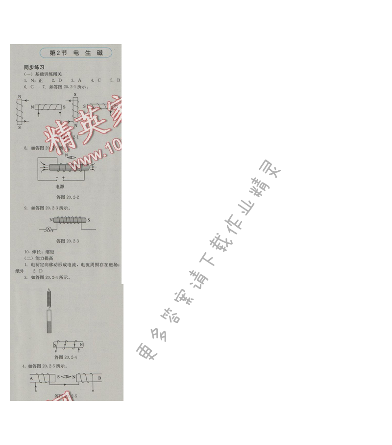 金学典同步解析与测评九年级物理全一册（人教版）第二十章第2节