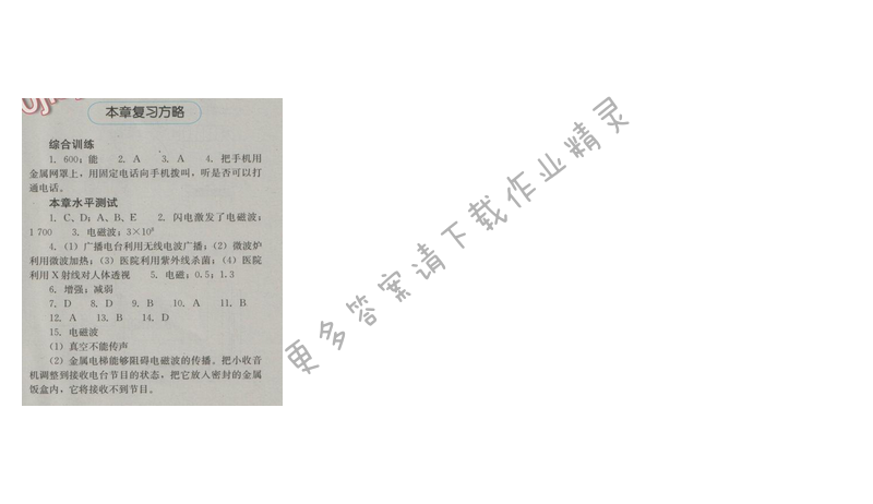 金学典同步解析与测评九年级物理全一册（人教版）第二十一章复习方略
