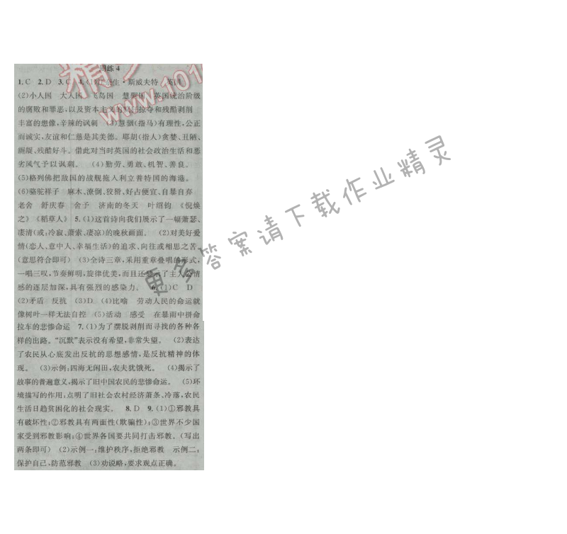 提优训练非常阶段123九年级语文上册江苏版 周练4
