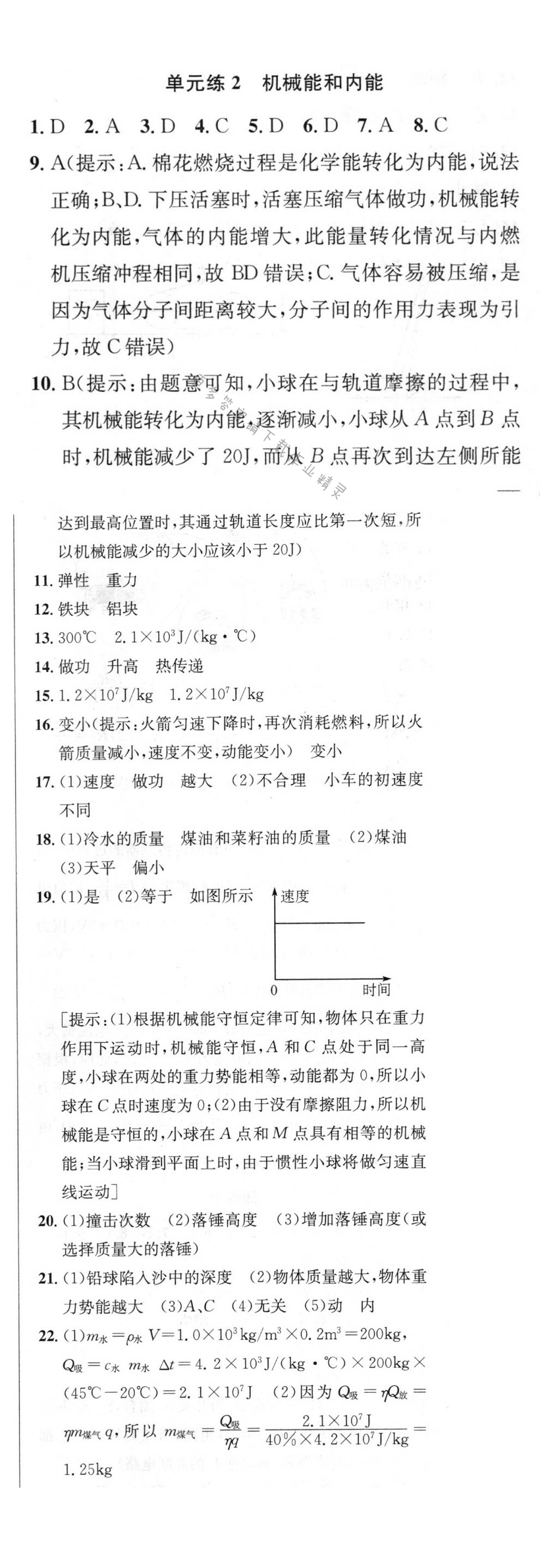 提优训练非常阶段123九年级物理上册江苏版 单元练2