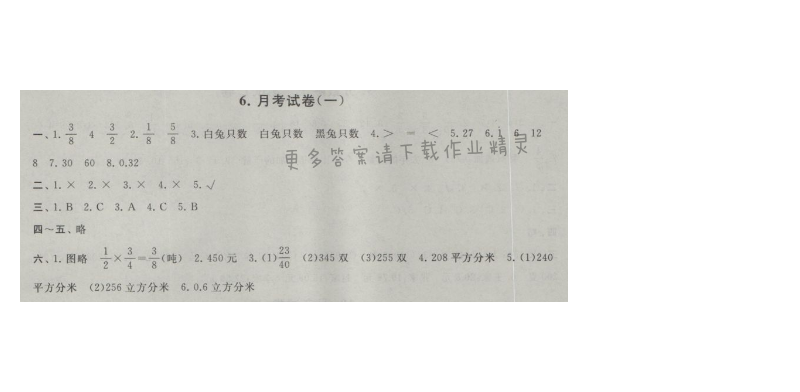 启东黄冈大试卷六年级数学上册江苏版 6.月考试卷(一)