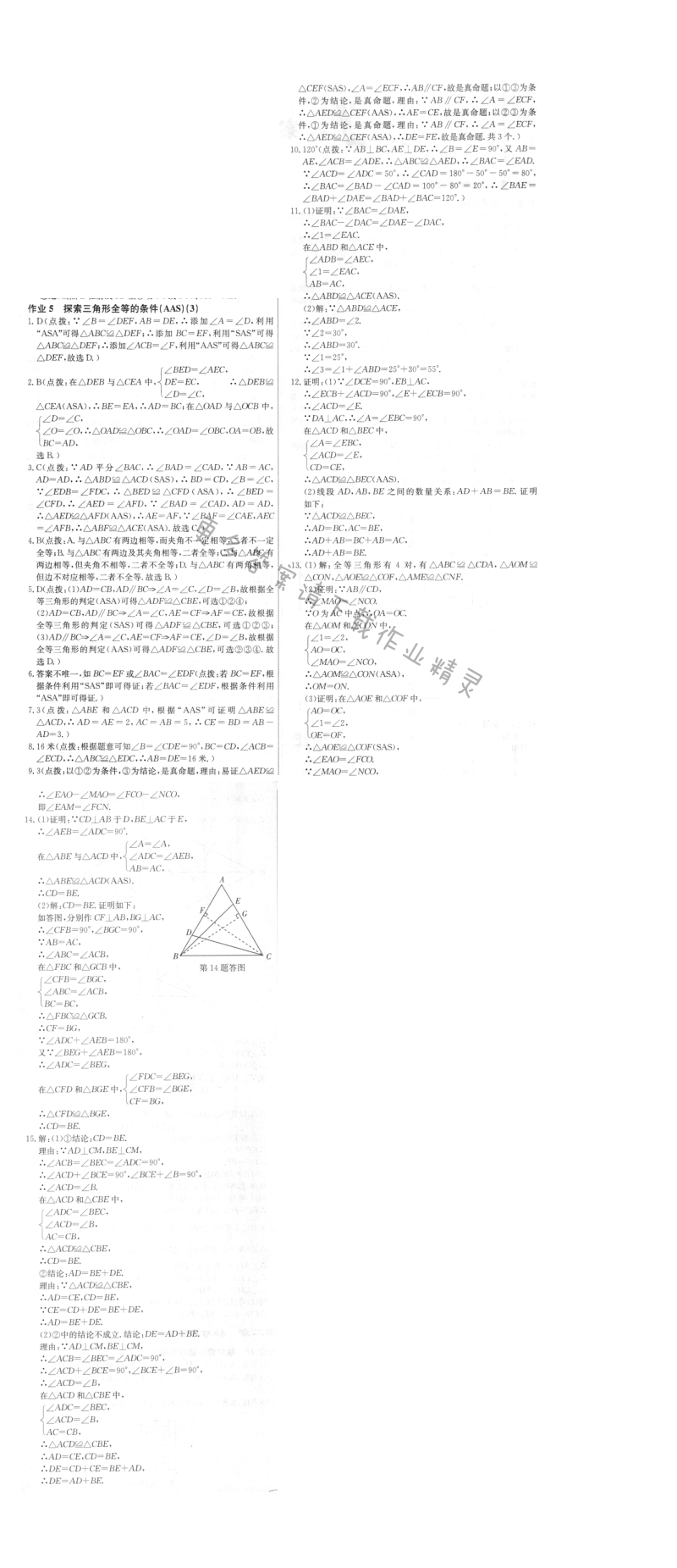 启东中学作业本八年级数学上册江苏版 作业5