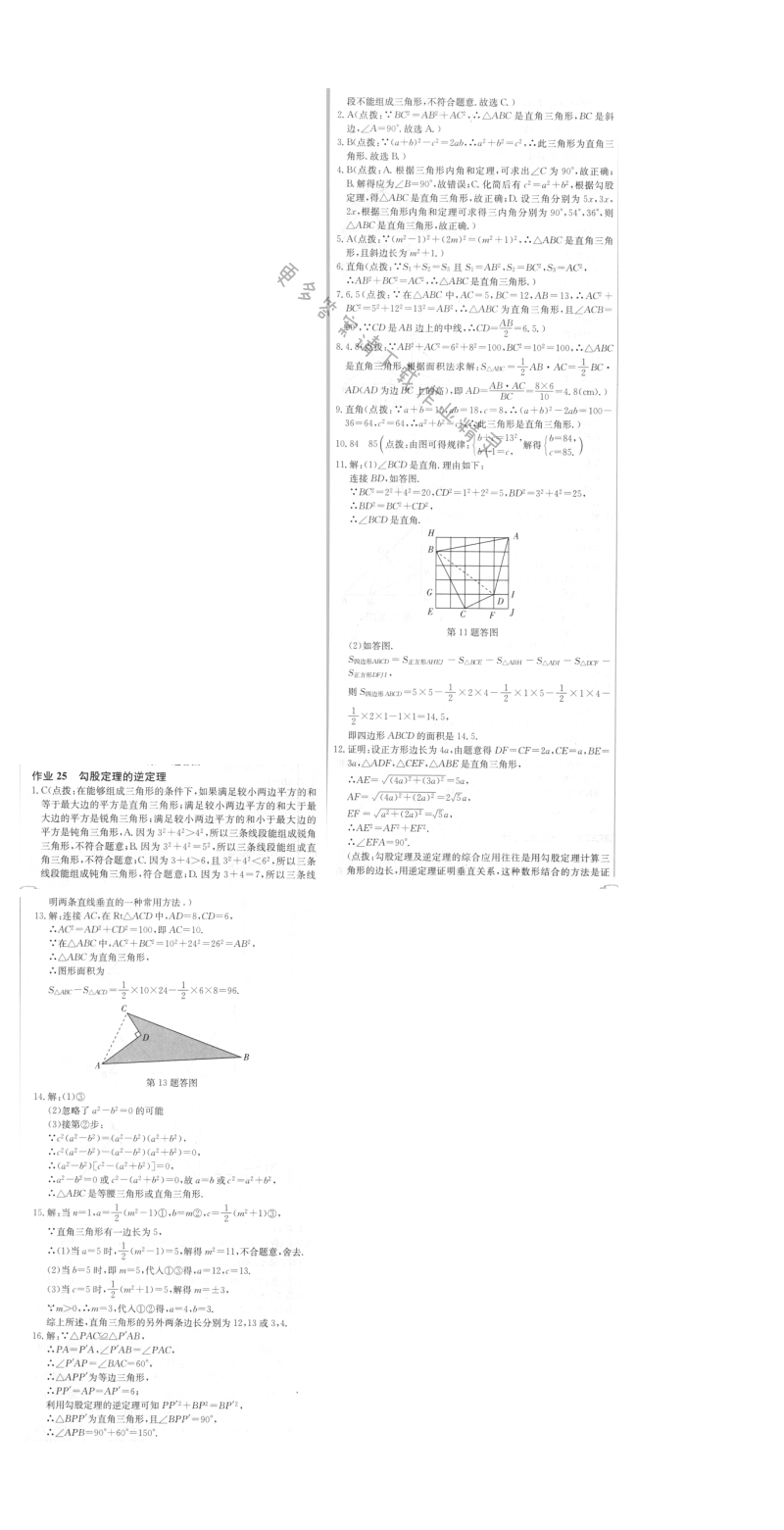 启东中学作业本八年级数学上册江苏版 作业25