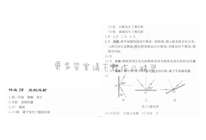 启东中学作业本八年级物理上册江苏版 作业18