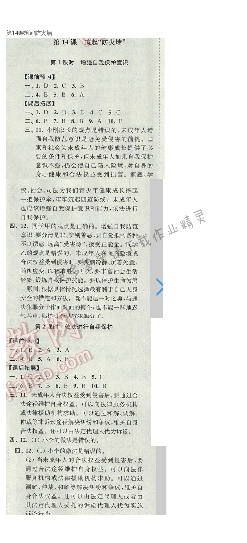 第14课筑起防火墙同步练习答案