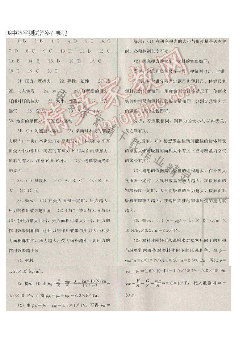 期中水平测试