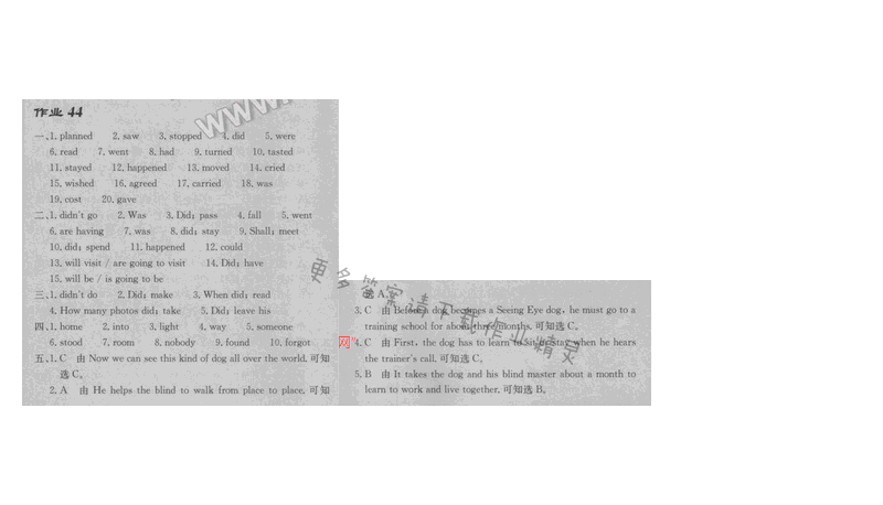 2017 江蘇版啟東中學(xué)作業(yè)本七年級英語 作業(yè)44