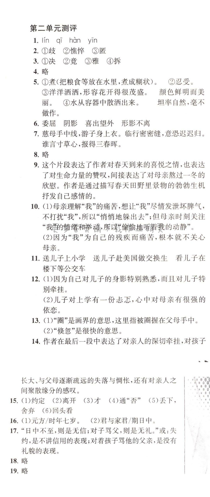 第二单元测评自主学习与测评人教版