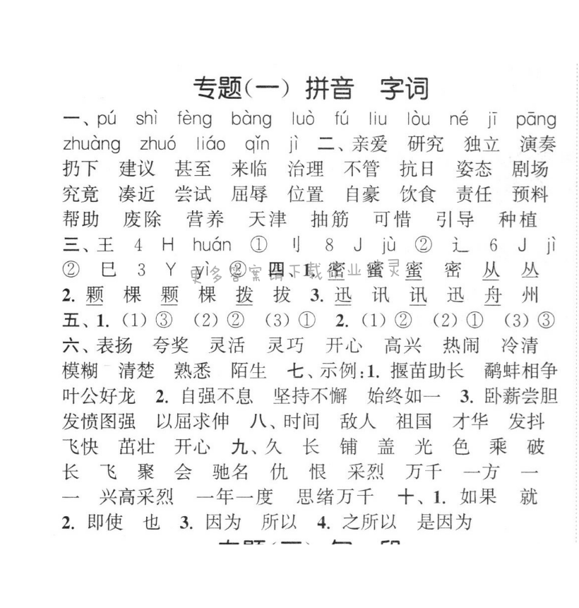 专题（一）拼音 字词