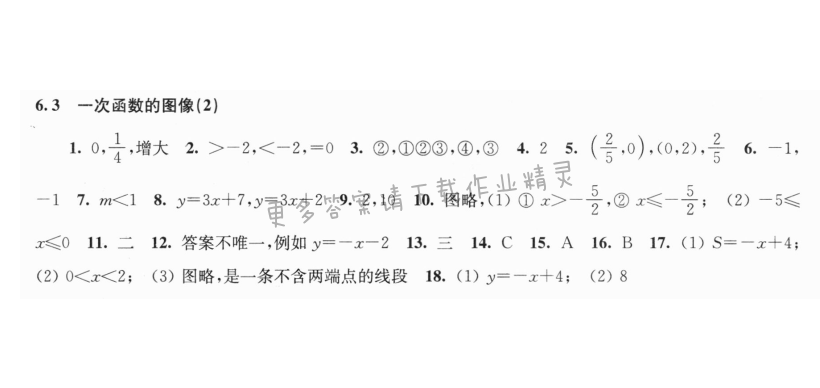 6.3一次函数的图像（2）