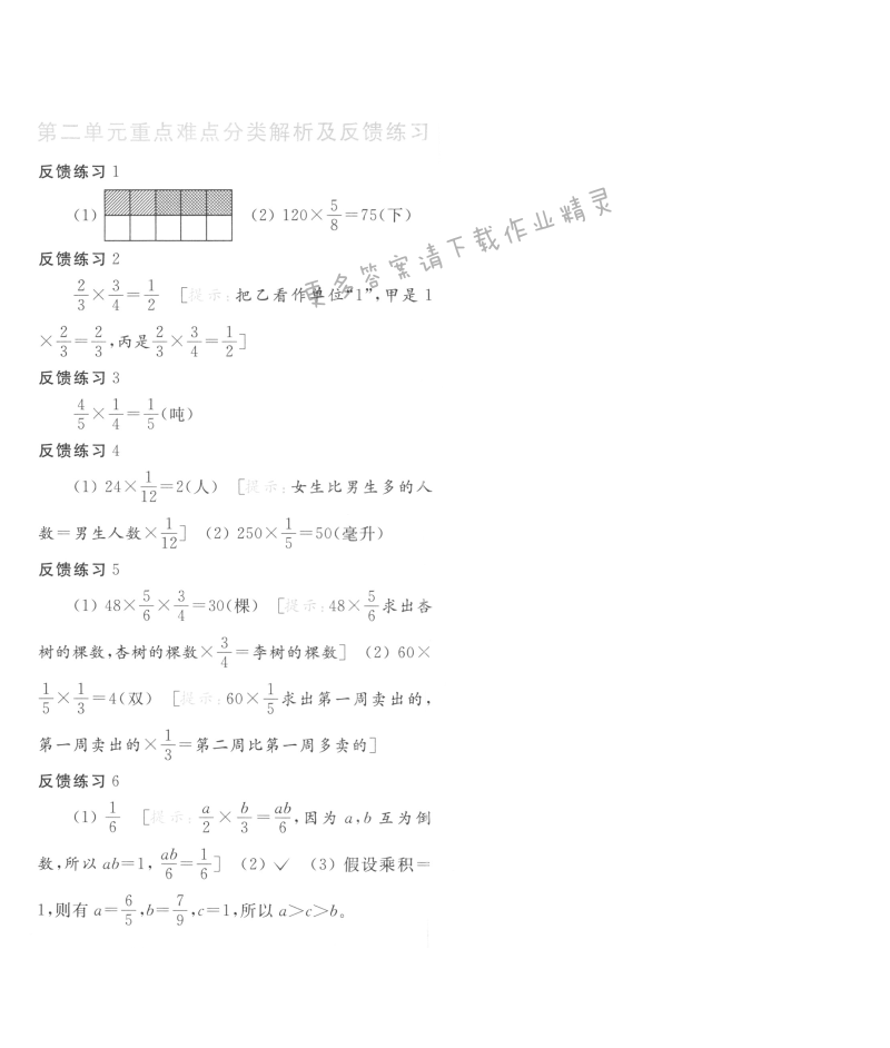 第二单元重点难点分类解析及反馈练习