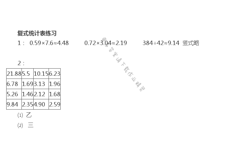 苏教版五年级上册数学练习与测试答案第82页