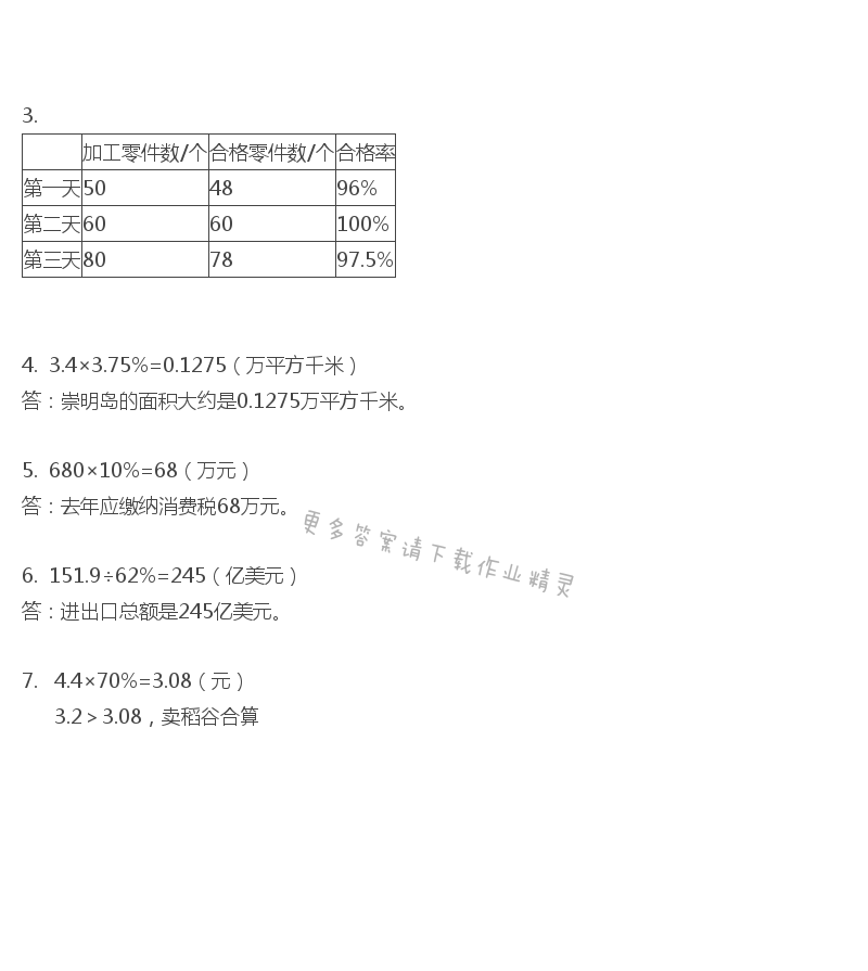 苏教版六年级上册数学练习与测试第97页答案