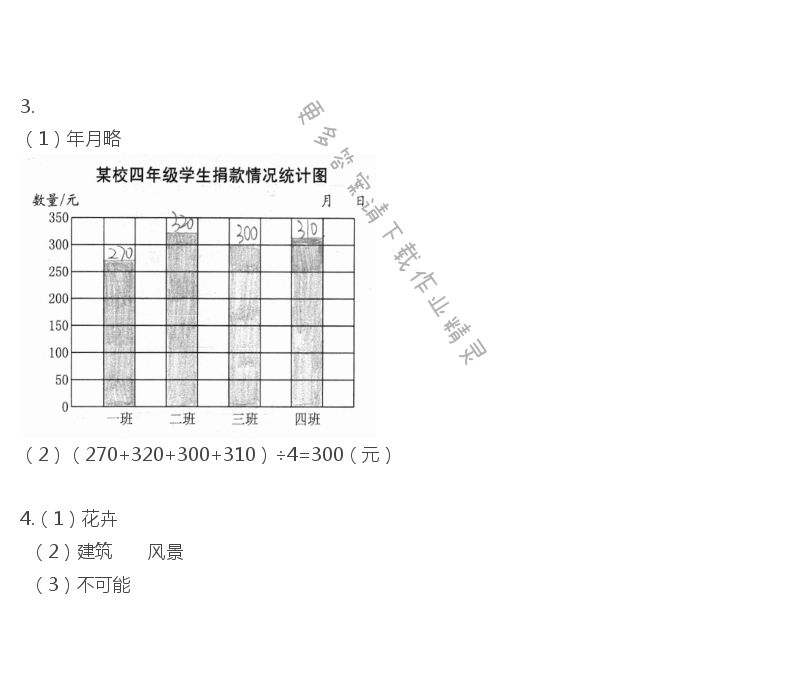 四年级上册数学补充习题第91页答案