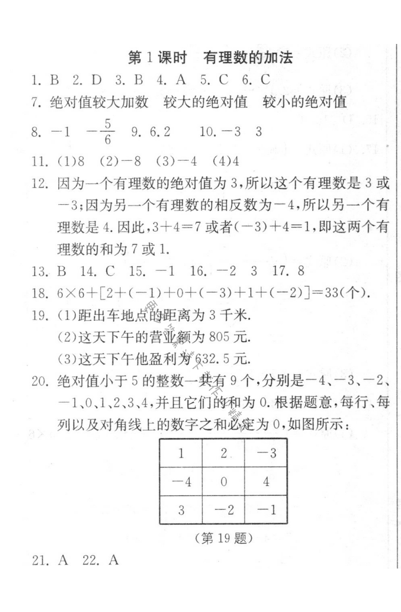 有理数的加法