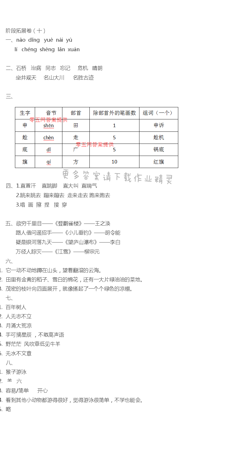 阶段拓展卷（十）