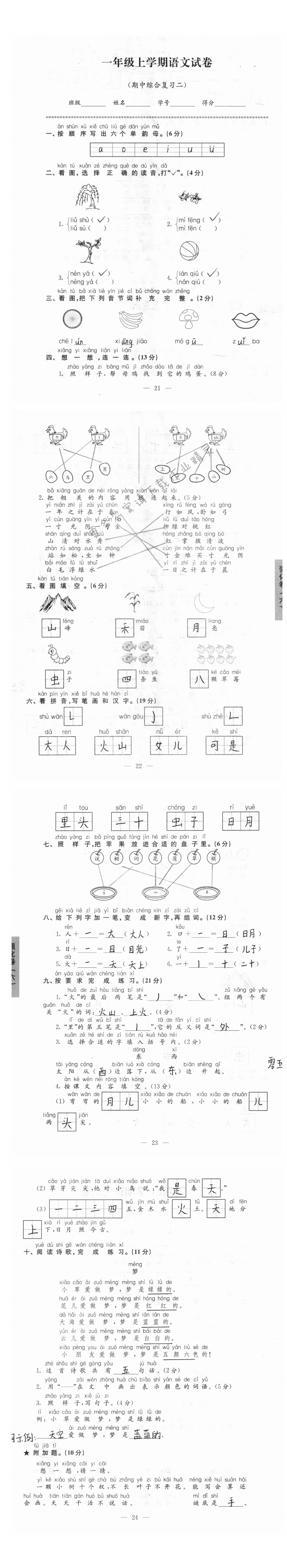 期中综合复习二 强化卷（六）