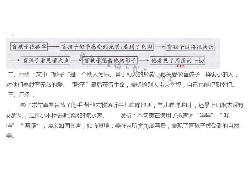 盲孩子和他的影子课后题答案