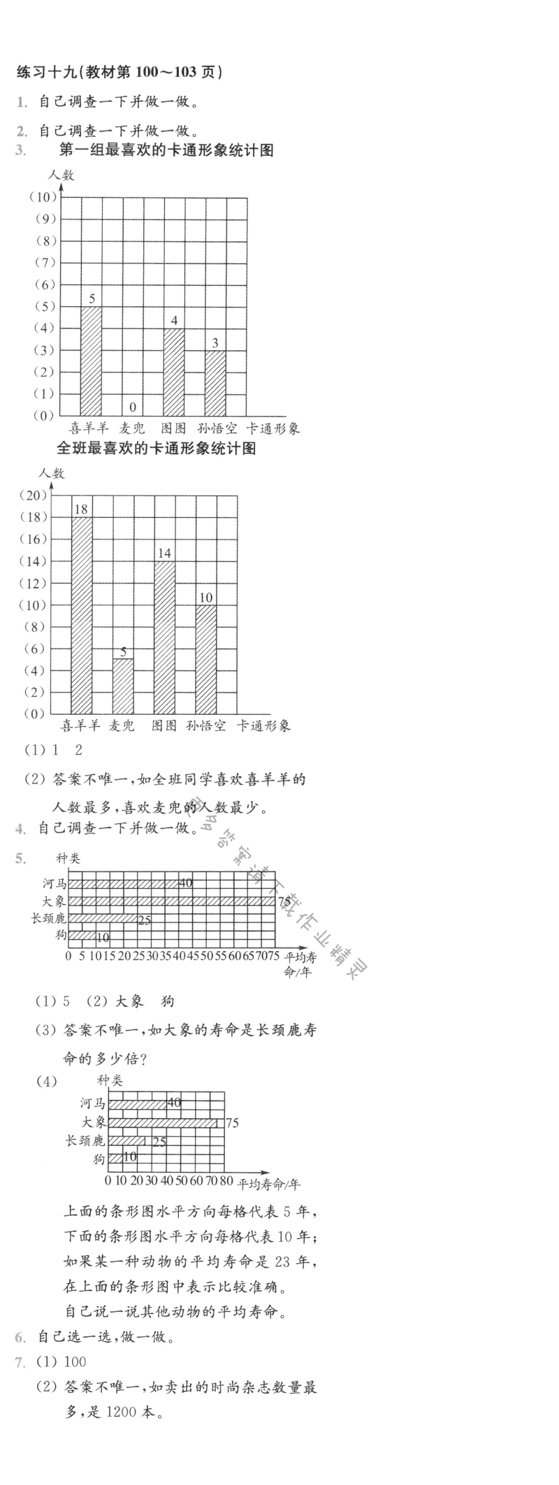 练习十九（教材第100~103页）