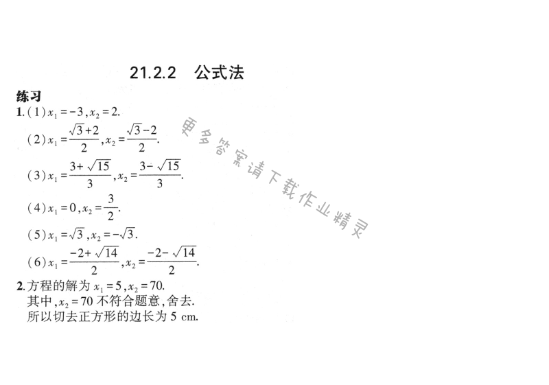 21.2.2公式法