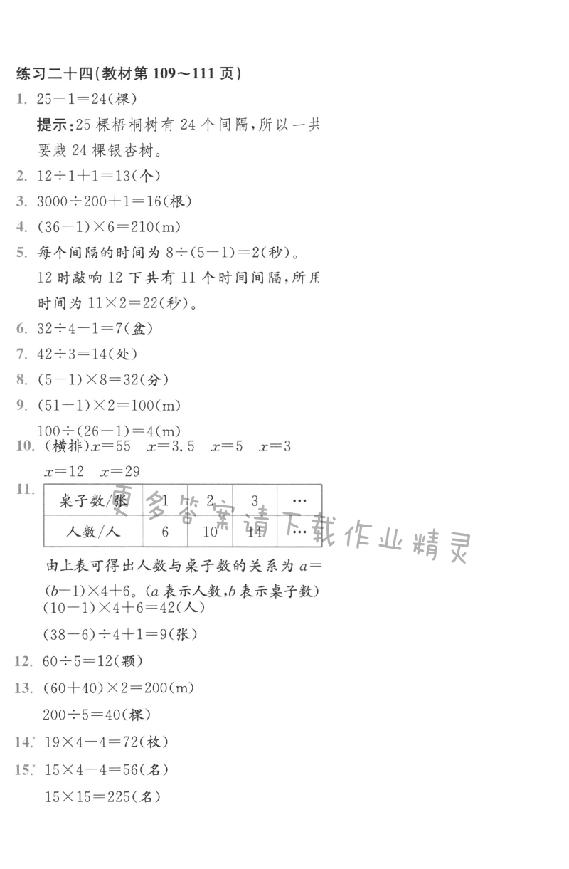 练习二十九（教材第109~111页）