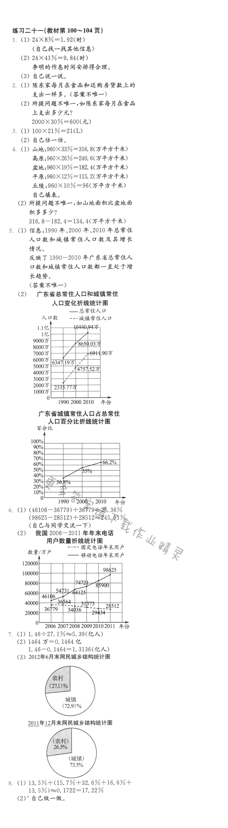 练习二十一（教材100~104页）
