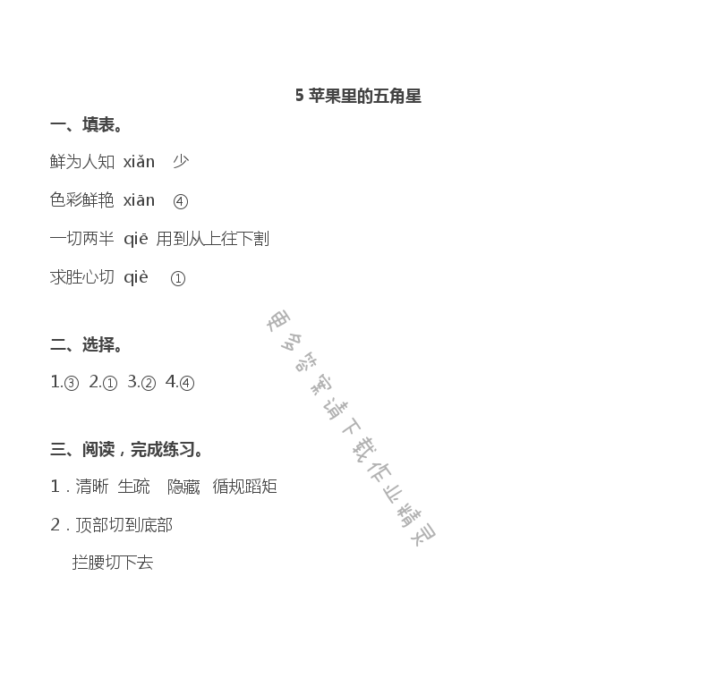 5. 苹果里的五角星 - 5 苹果里的五角星