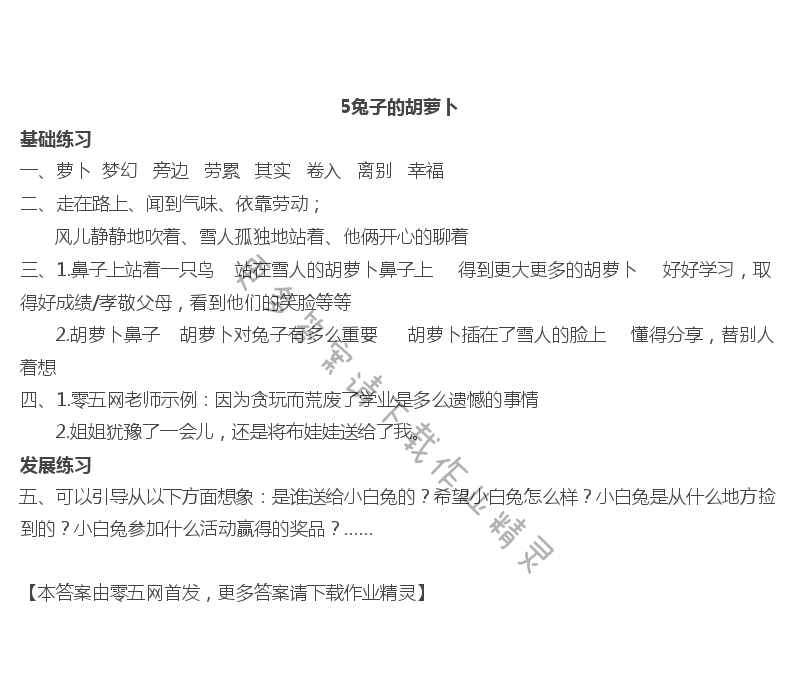 5 兔子的胡萝卜 - 5兔子的胡萝卜
