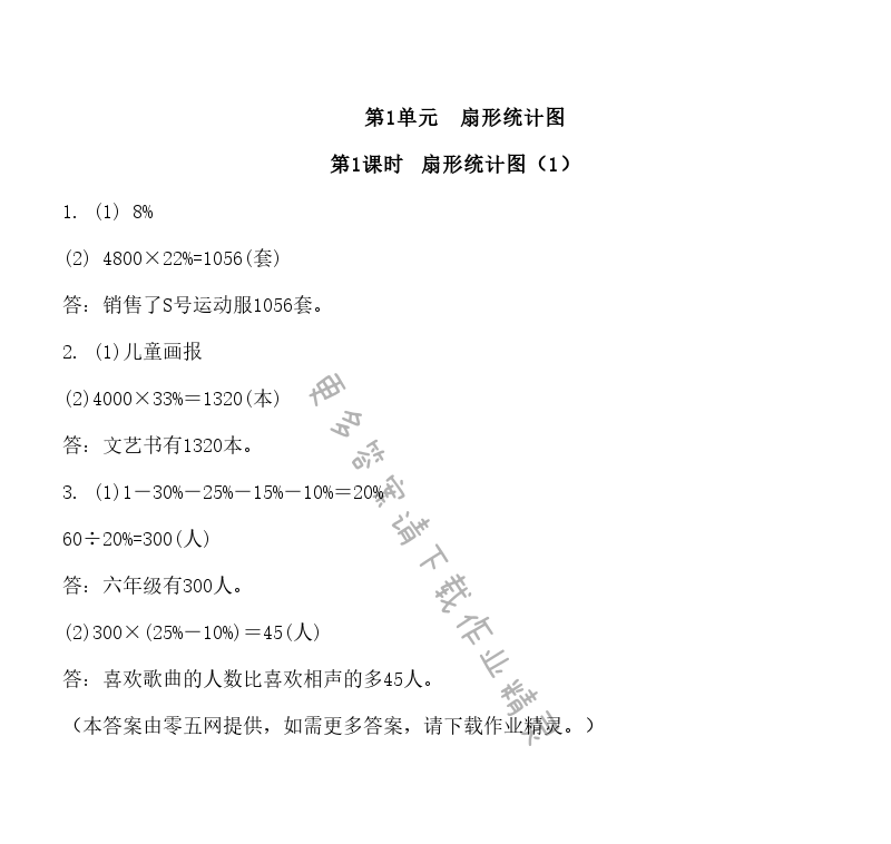 第1单元 扇形统计图 - 第1课时   扇形统计图（1）