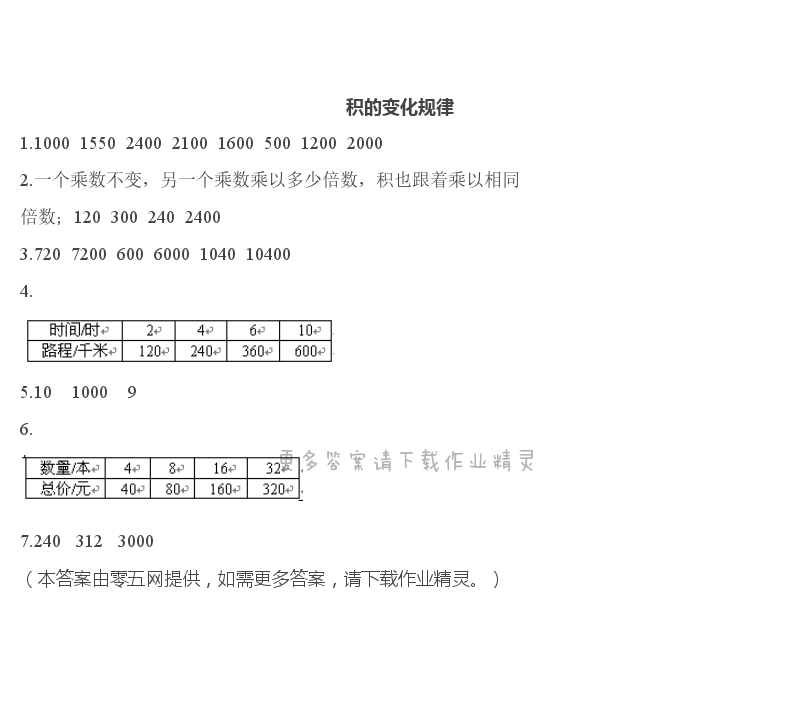 第三单元   三位数乘两位数 - 积的变化规律