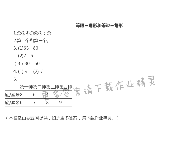 第七单元  三角形、平行四边形和梯形 - 等腰三角形和等边三角形