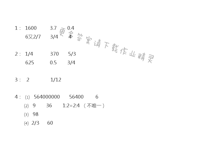 苏教版六年级下册数学练习与测试答案第113页