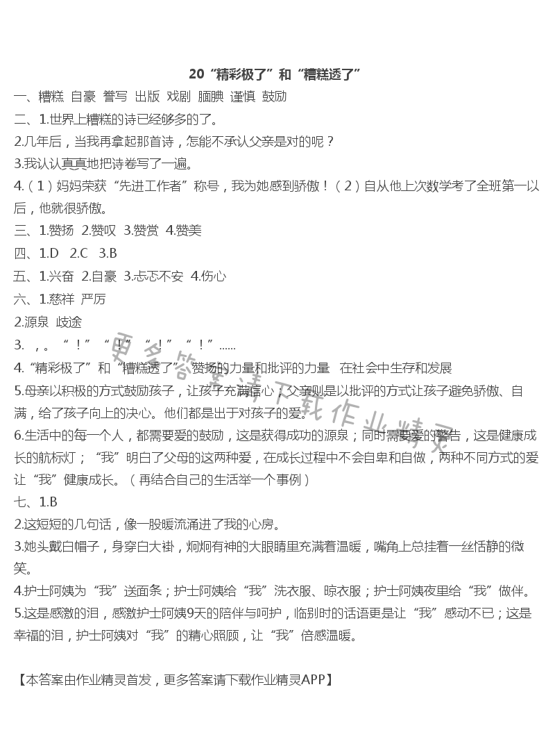 20“精彩极了”和“糟糕透了”