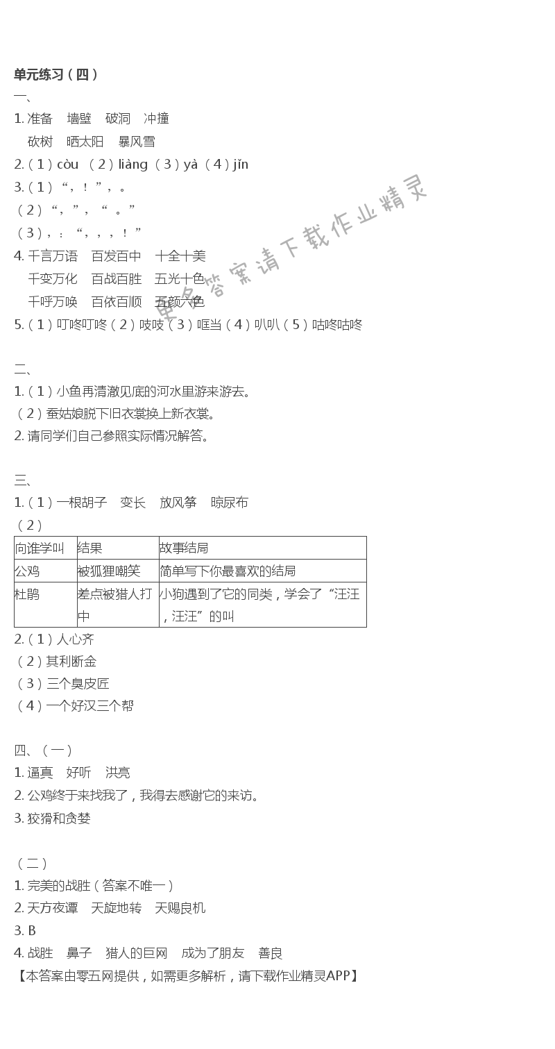 单元练习（四）