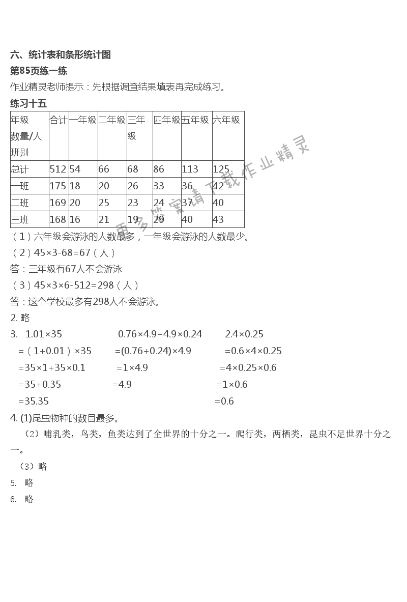 六 统计表和条形统计图（二） - 第18页